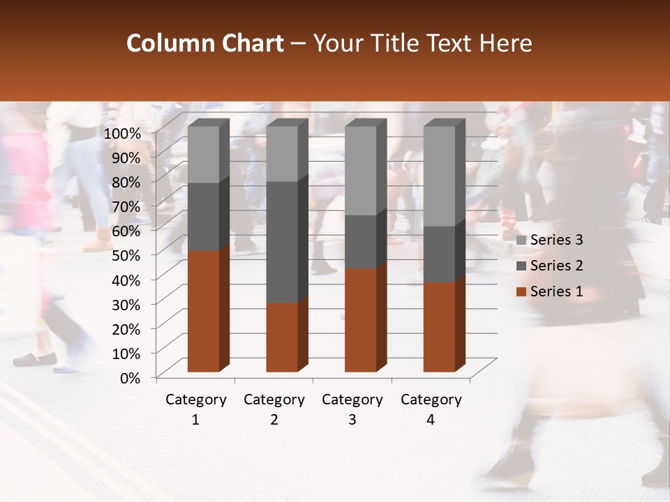 A Crowd Of People Walking Across A Street PowerPoint Template