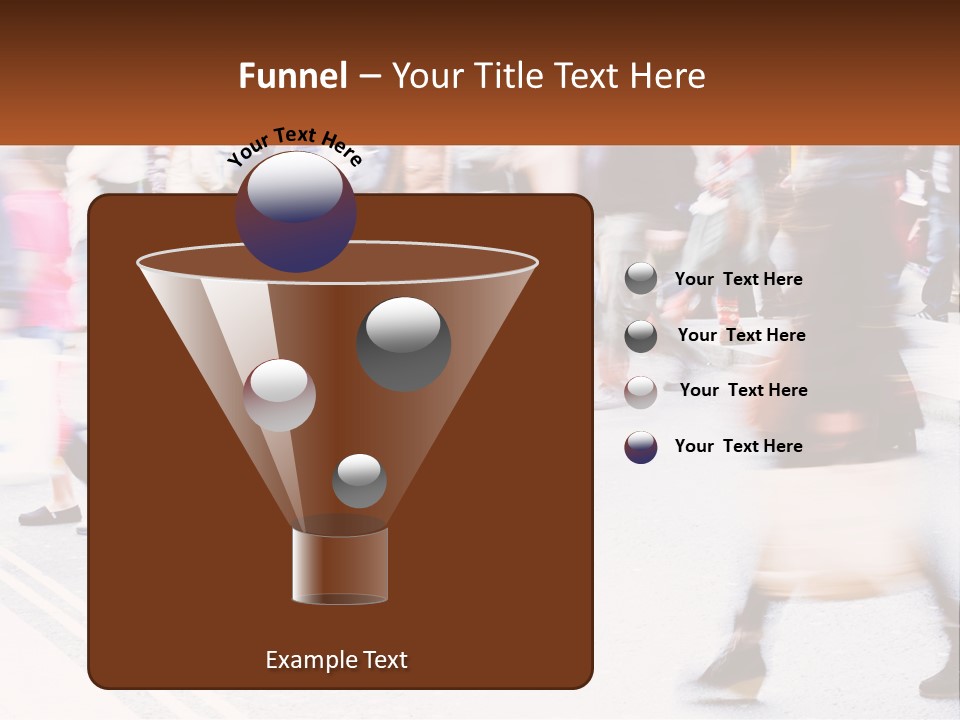 A Crowd Of People Walking Across A Street PowerPoint Template