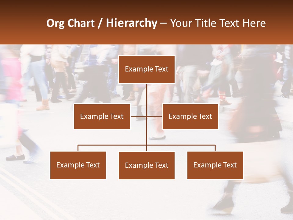 A Crowd Of People Walking Across A Street PowerPoint Template