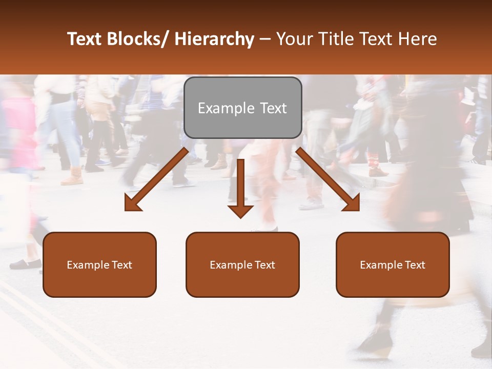 A Crowd Of People Walking Across A Street PowerPoint Template