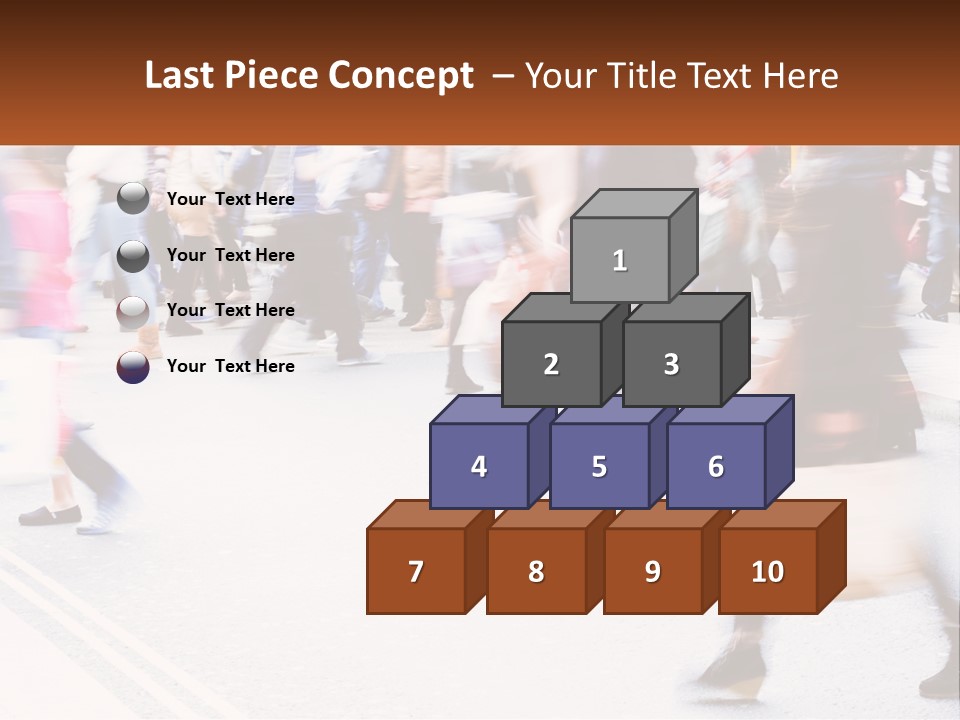 A Crowd Of People Walking Across A Street PowerPoint Template