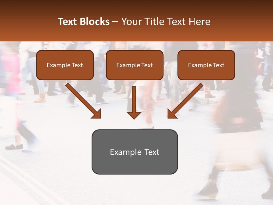 A Crowd Of People Walking Across A Street PowerPoint Template