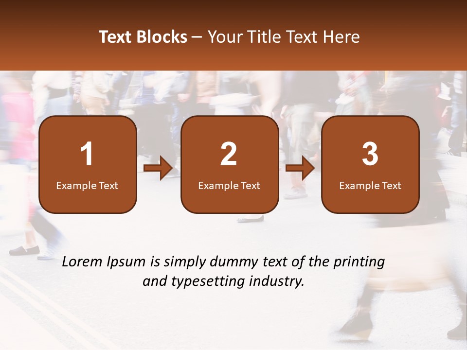 A Crowd Of People Walking Across A Street PowerPoint Template