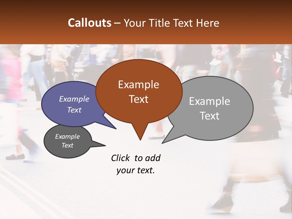 A Crowd Of People Walking Across A Street PowerPoint Template