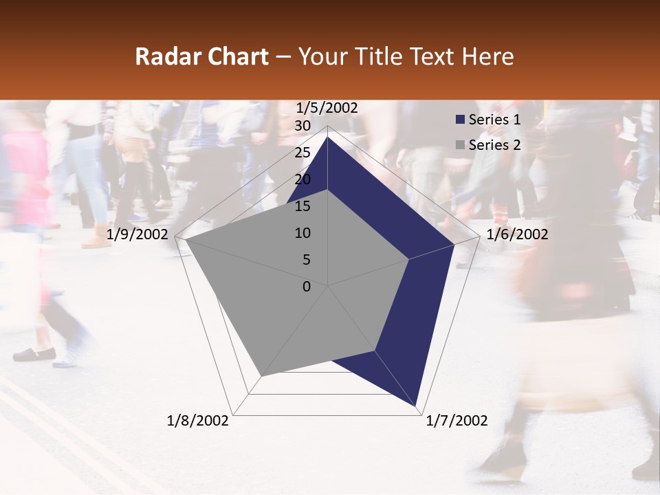 A Crowd Of People Walking Across A Street PowerPoint Template