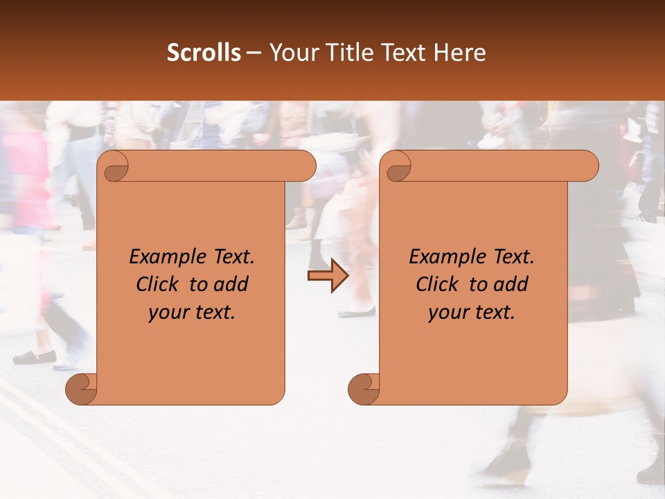 A Crowd Of People Walking Across A Street PowerPoint Template