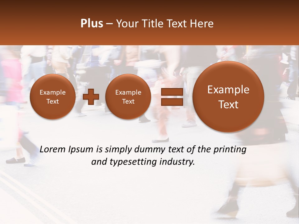 A Crowd Of People Walking Across A Street PowerPoint Template