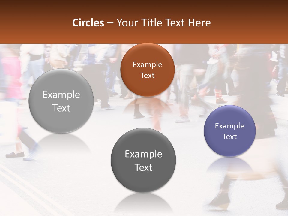 A Crowd Of People Walking Across A Street PowerPoint Template