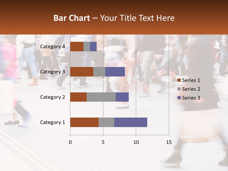 A Crowd Of People Walking Across A Street PowerPoint Template