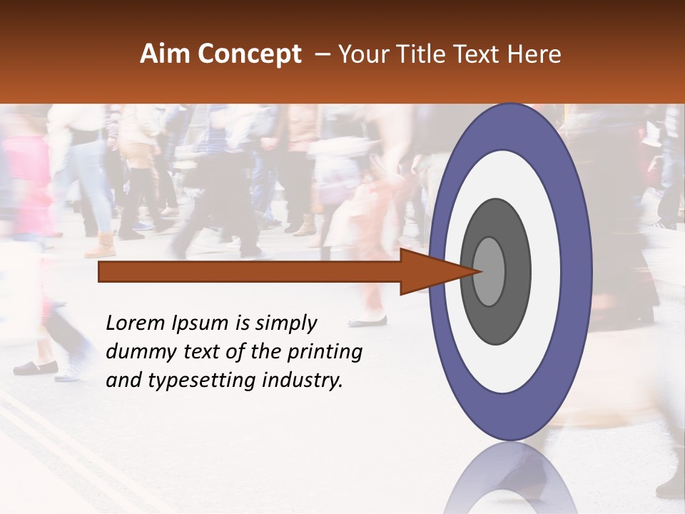 A Crowd Of People Walking Across A Street PowerPoint Template