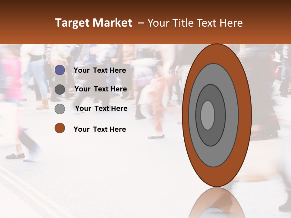 A Crowd Of People Walking Across A Street PowerPoint Template