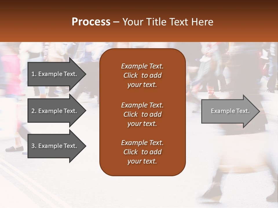 A Crowd Of People Walking Across A Street PowerPoint Template