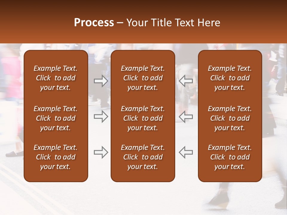A Crowd Of People Walking Across A Street PowerPoint Template