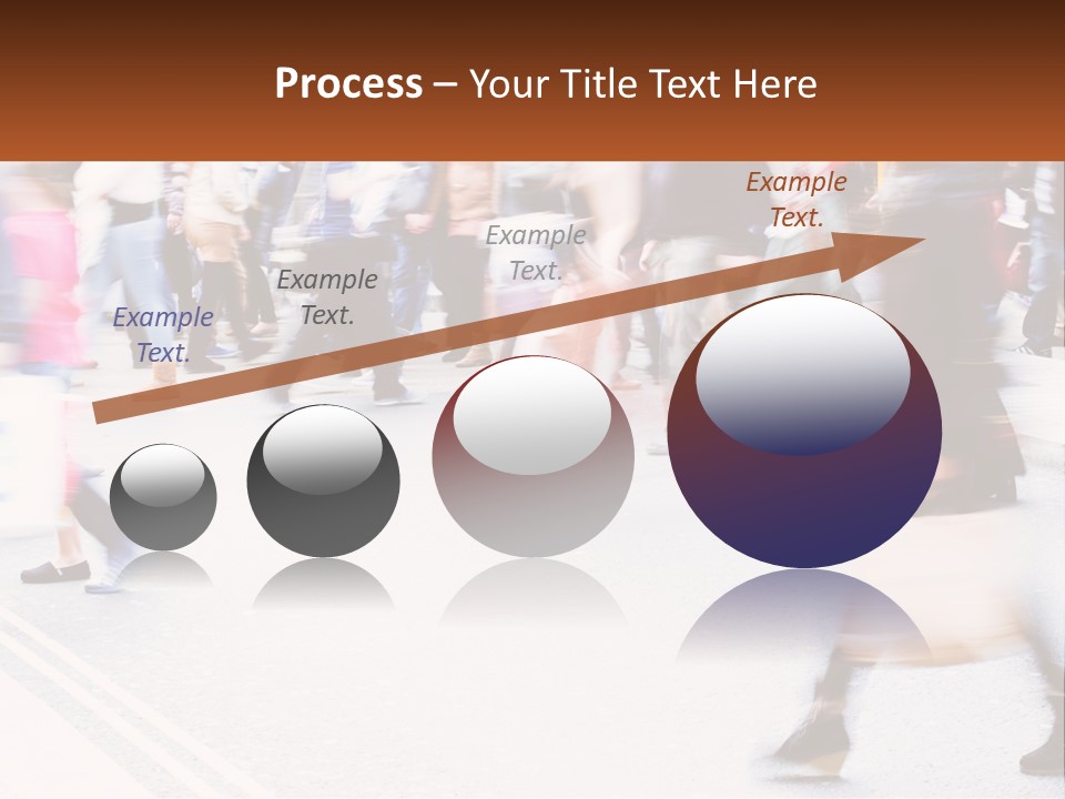 A Crowd Of People Walking Across A Street PowerPoint Template