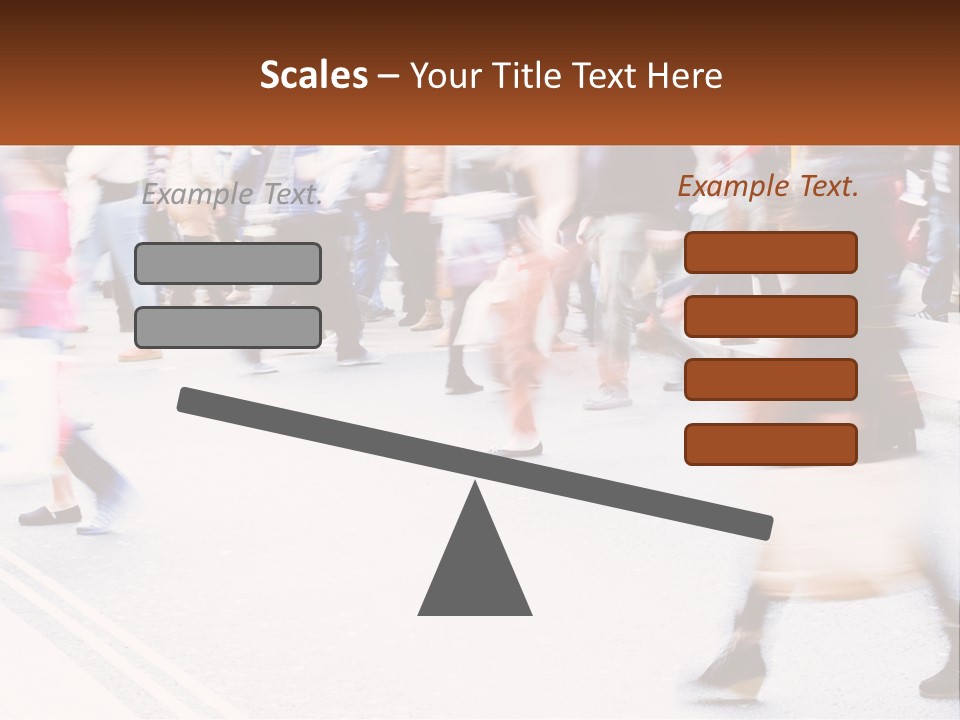 A Crowd Of People Walking Across A Street PowerPoint Template
