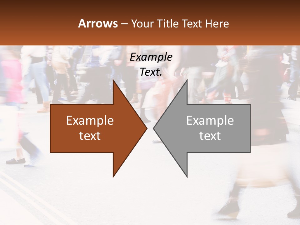 A Crowd Of People Walking Across A Street PowerPoint Template