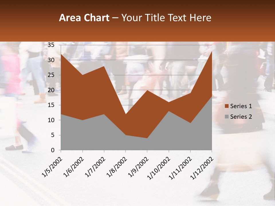 A Crowd Of People Walking Across A Street PowerPoint Template