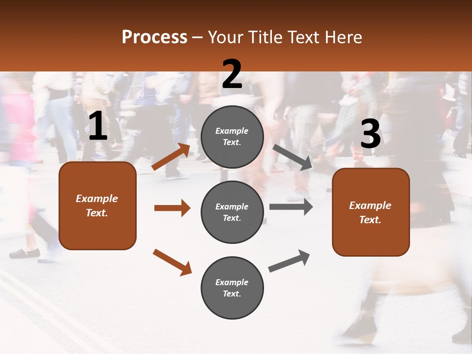 A Crowd Of People Walking Across A Street PowerPoint Template