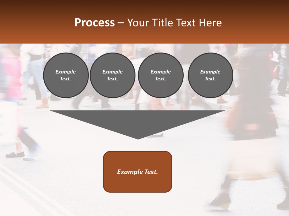 A Crowd Of People Walking Across A Street PowerPoint Template