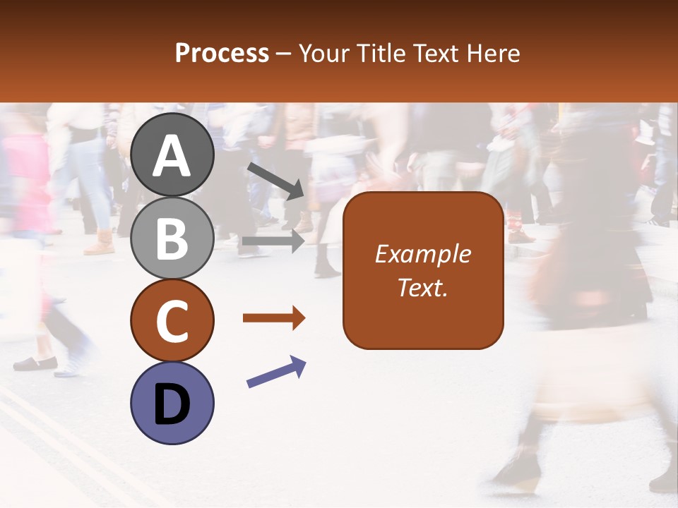 A Crowd Of People Walking Across A Street PowerPoint Template
