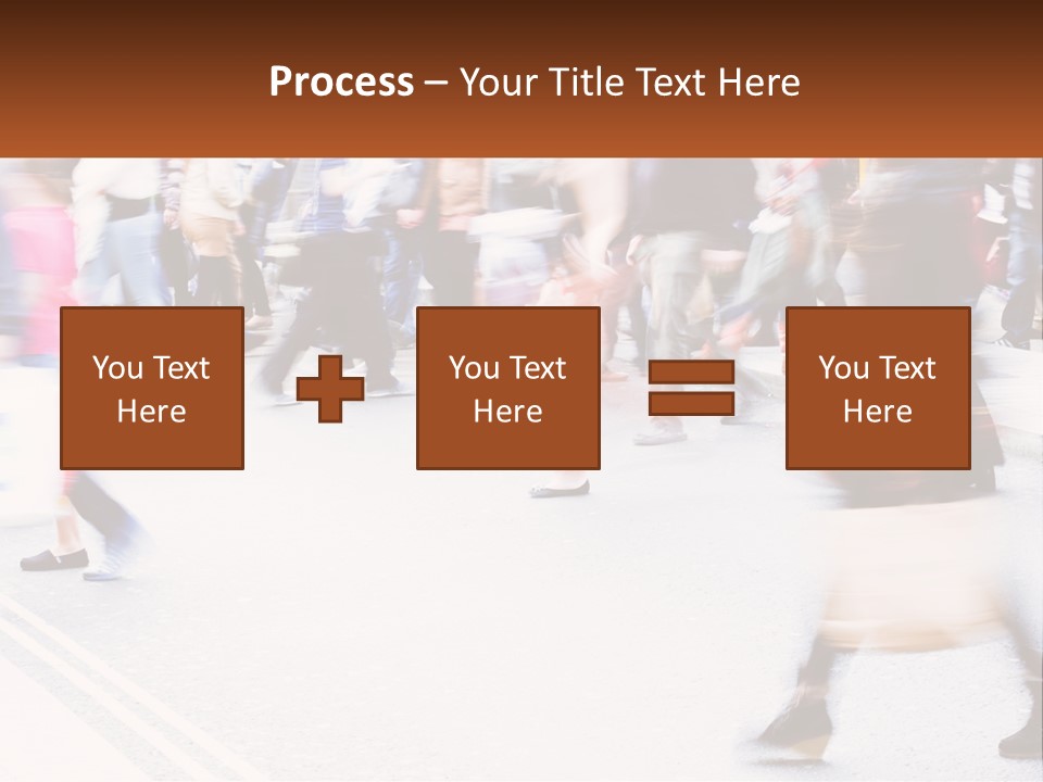 A Crowd Of People Walking Across A Street PowerPoint Template