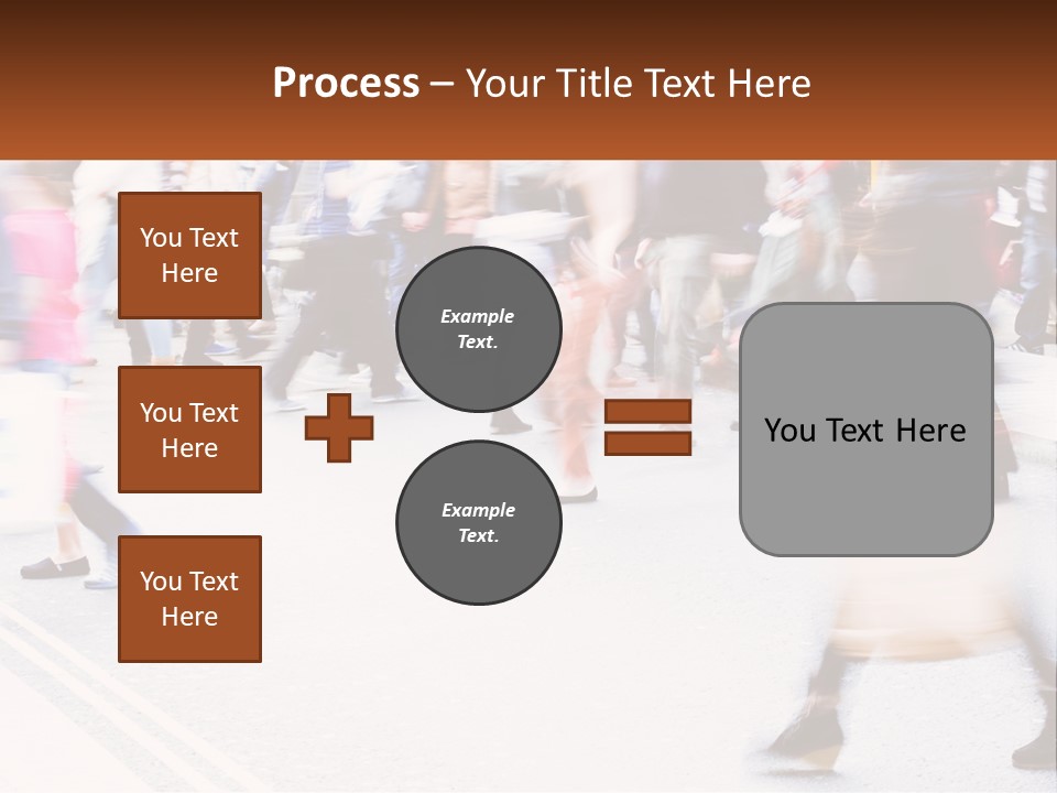 A Crowd Of People Walking Across A Street PowerPoint Template