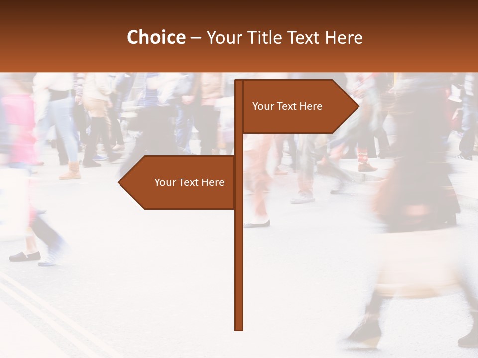 A Crowd Of People Walking Across A Street PowerPoint Template
