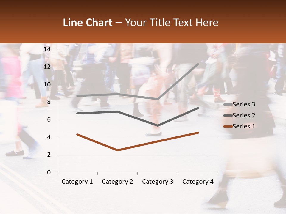 A Crowd Of People Walking Across A Street PowerPoint Template