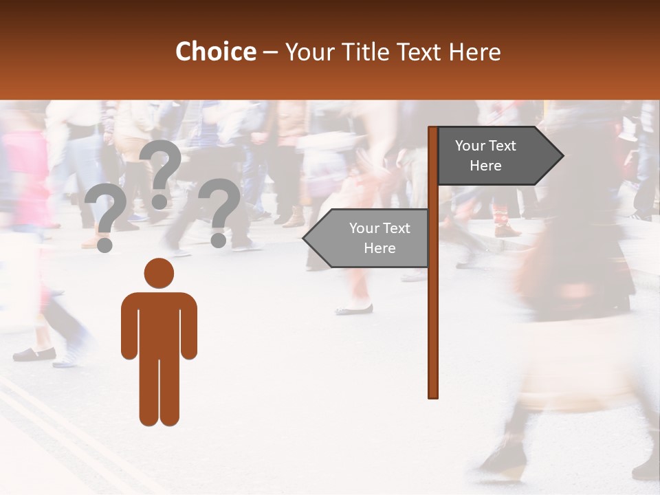 A Crowd Of People Walking Across A Street PowerPoint Template