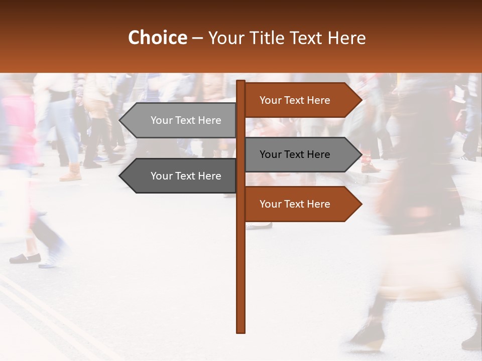 A Crowd Of People Walking Across A Street PowerPoint Template