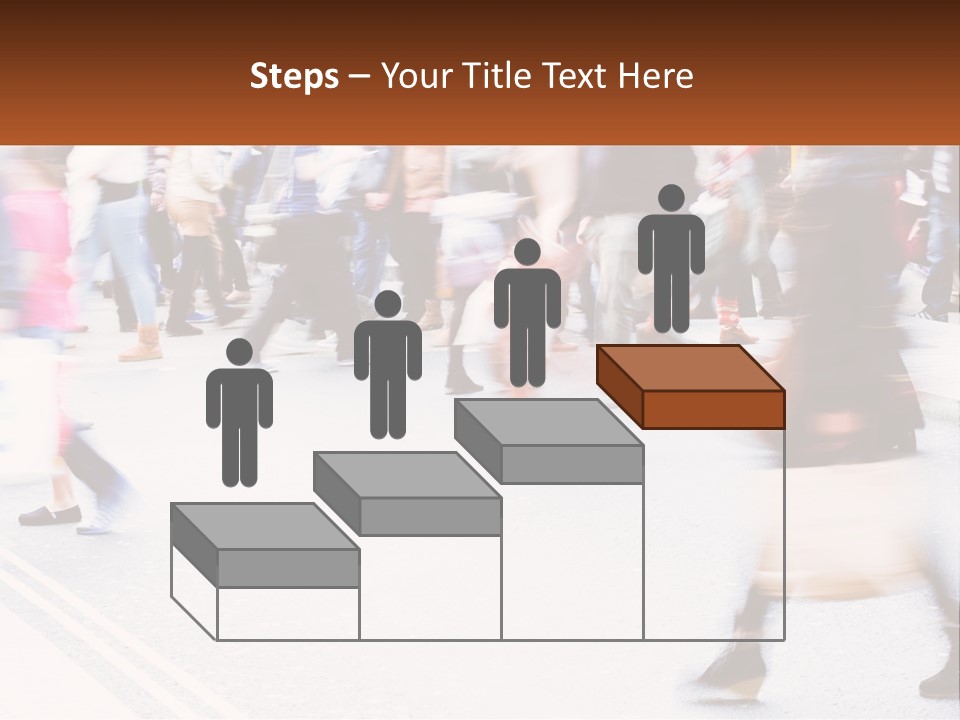 A Crowd Of People Walking Across A Street PowerPoint Template