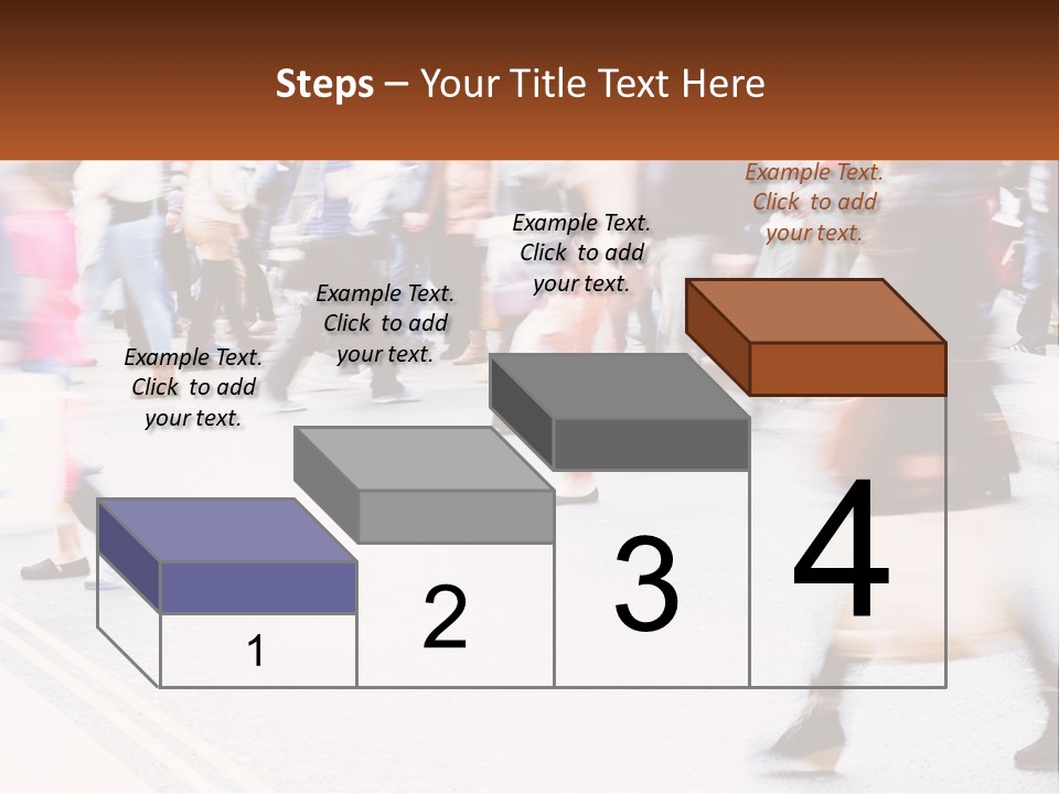 A Crowd Of People Walking Across A Street PowerPoint Template