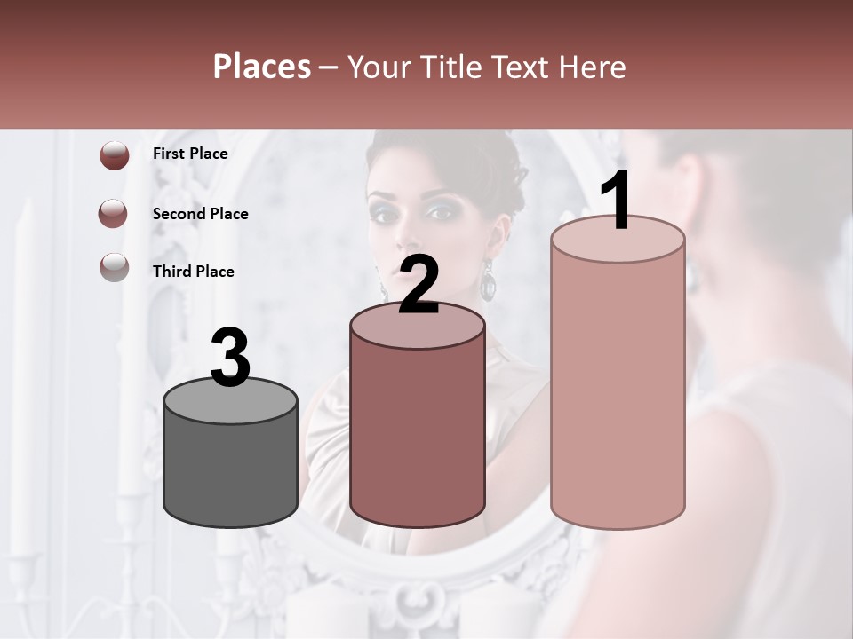 A Woman Looking At Herself In The Mirror PowerPoint Template