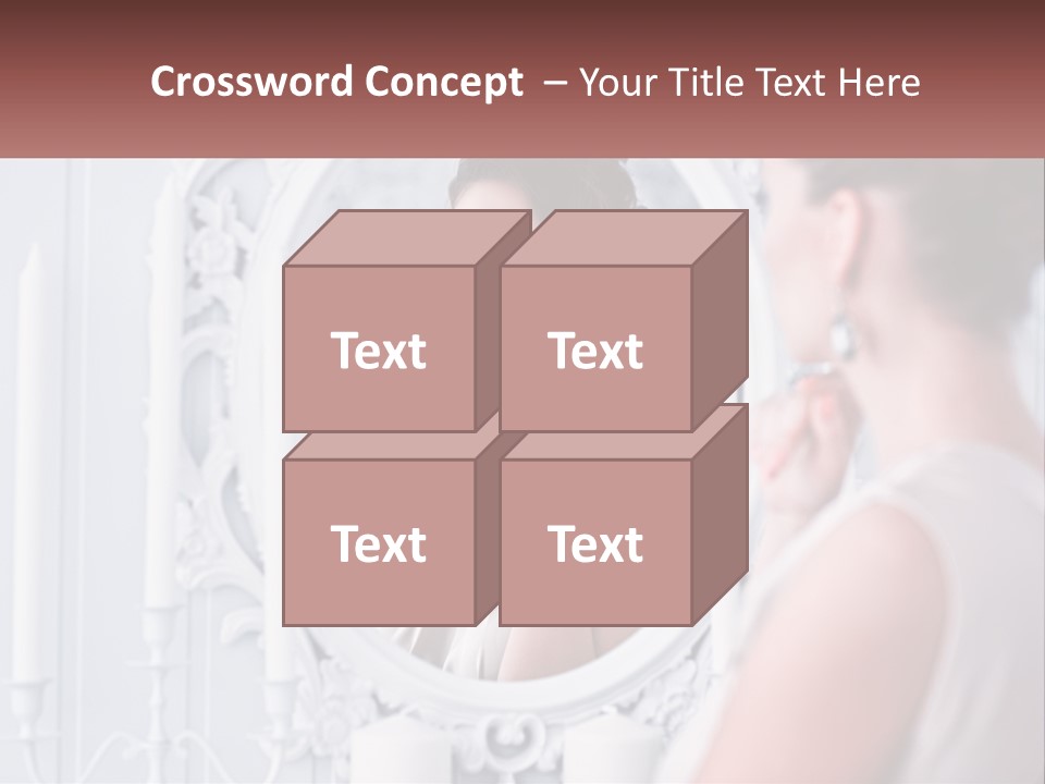 A Woman Looking At Herself In The Mirror PowerPoint Template