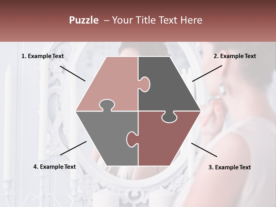 A Woman Looking At Herself In The Mirror PowerPoint Template