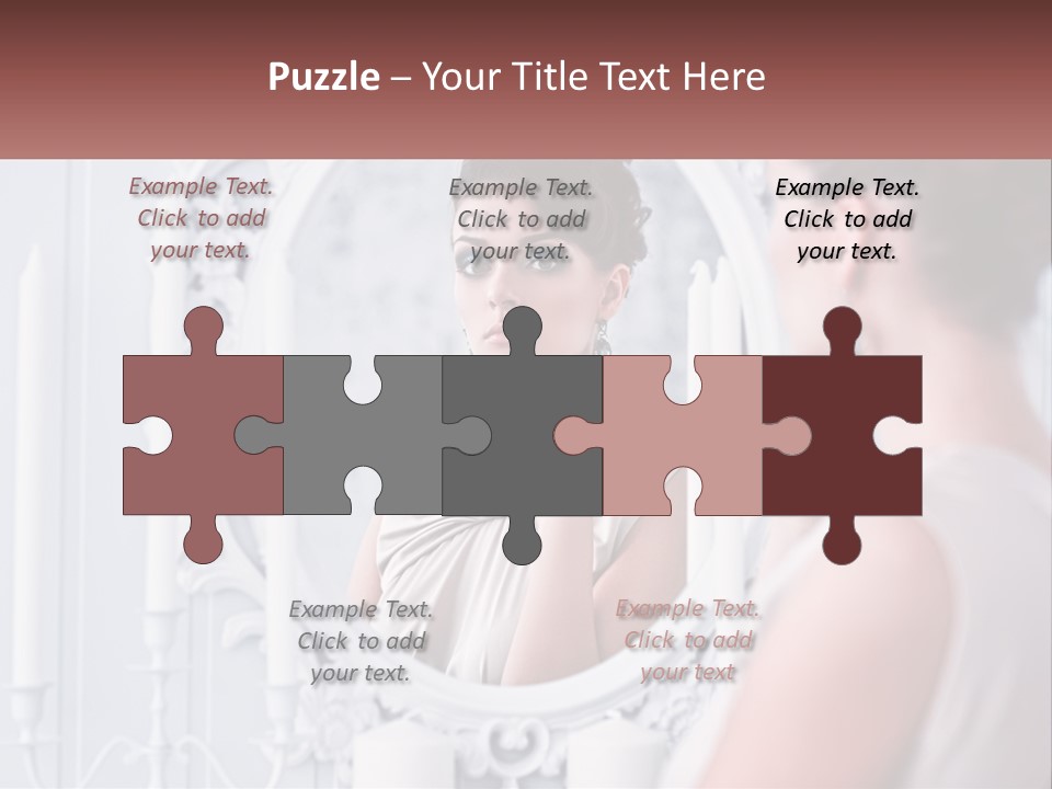 A Woman Looking At Herself In The Mirror PowerPoint Template
