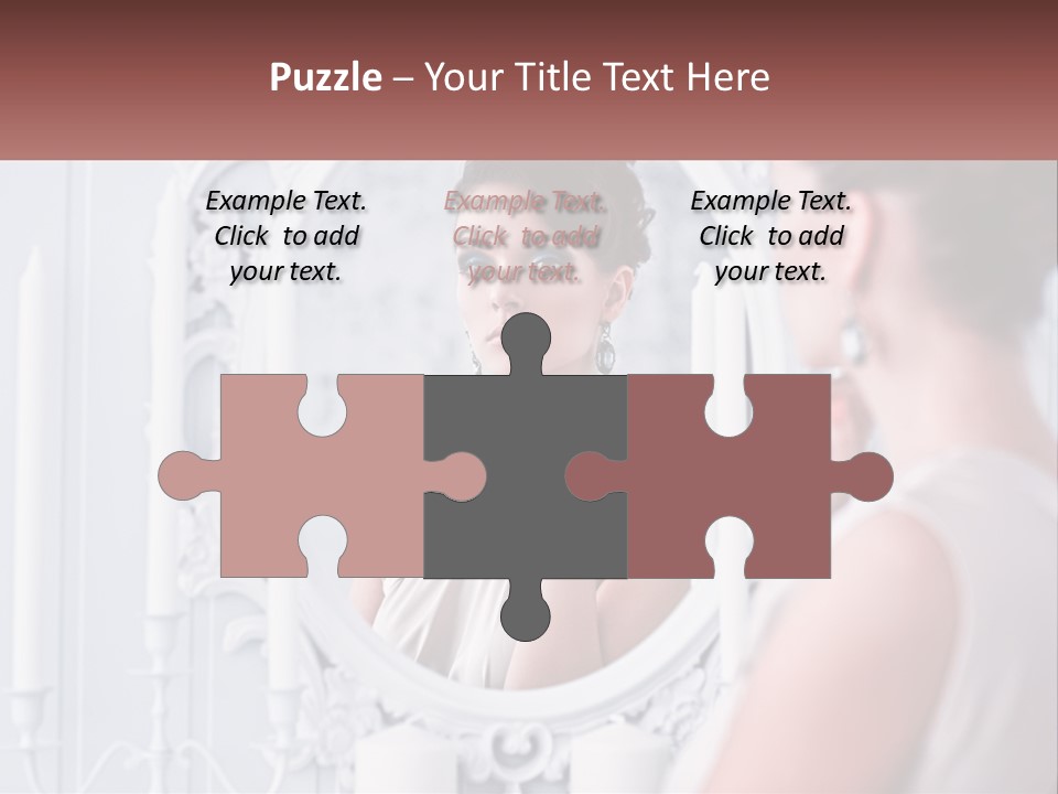 A Woman Looking At Herself In The Mirror PowerPoint Template