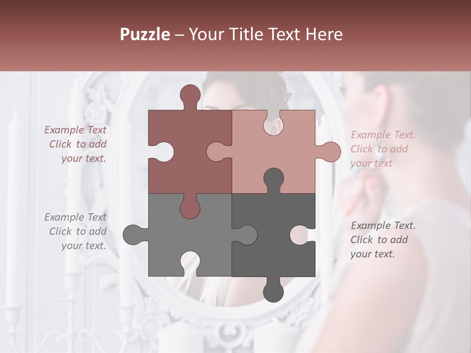 A Woman Looking At Herself In The Mirror PowerPoint Template