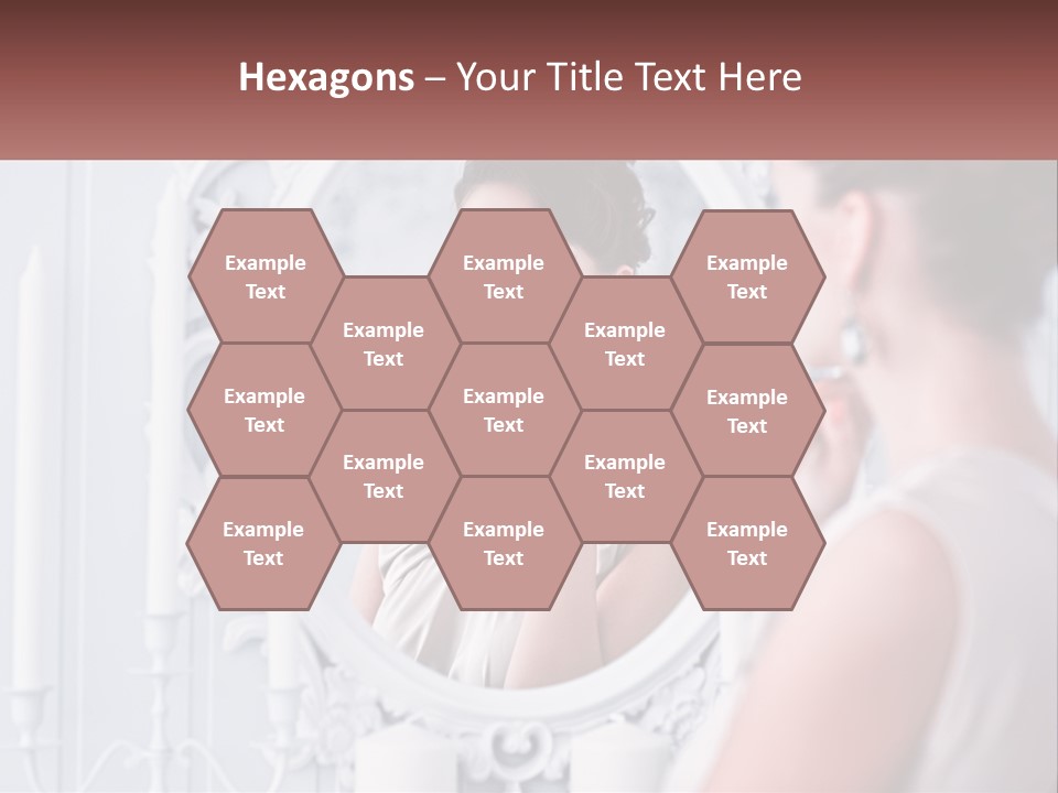 A Woman Looking At Herself In The Mirror PowerPoint Template