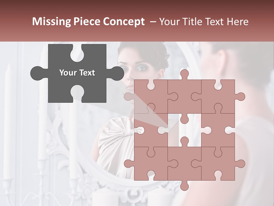 A Woman Looking At Herself In The Mirror PowerPoint Template