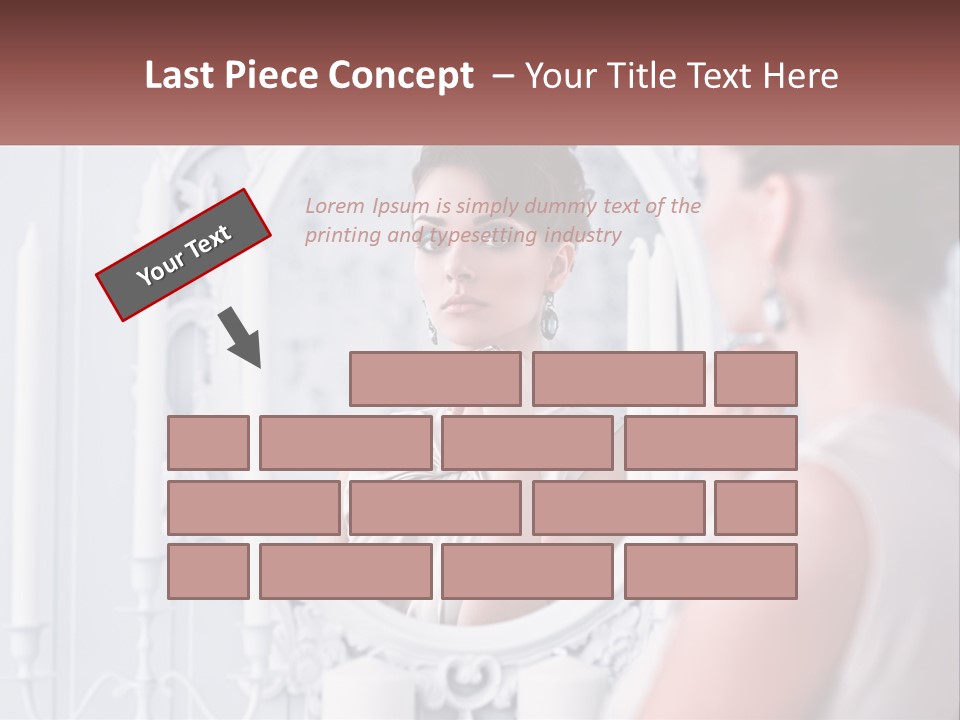 A Woman Looking At Herself In The Mirror PowerPoint Template