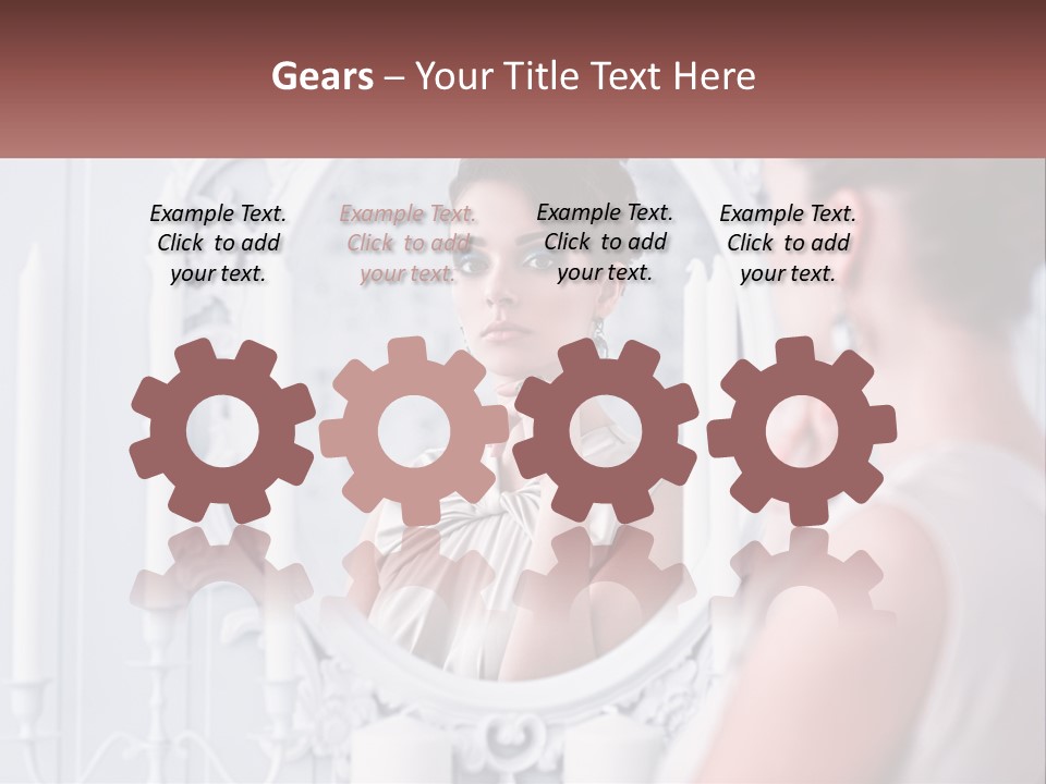 A Woman Looking At Herself In The Mirror PowerPoint Template
