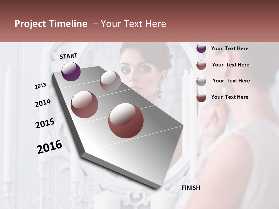 A Woman Looking At Herself In The Mirror PowerPoint Template