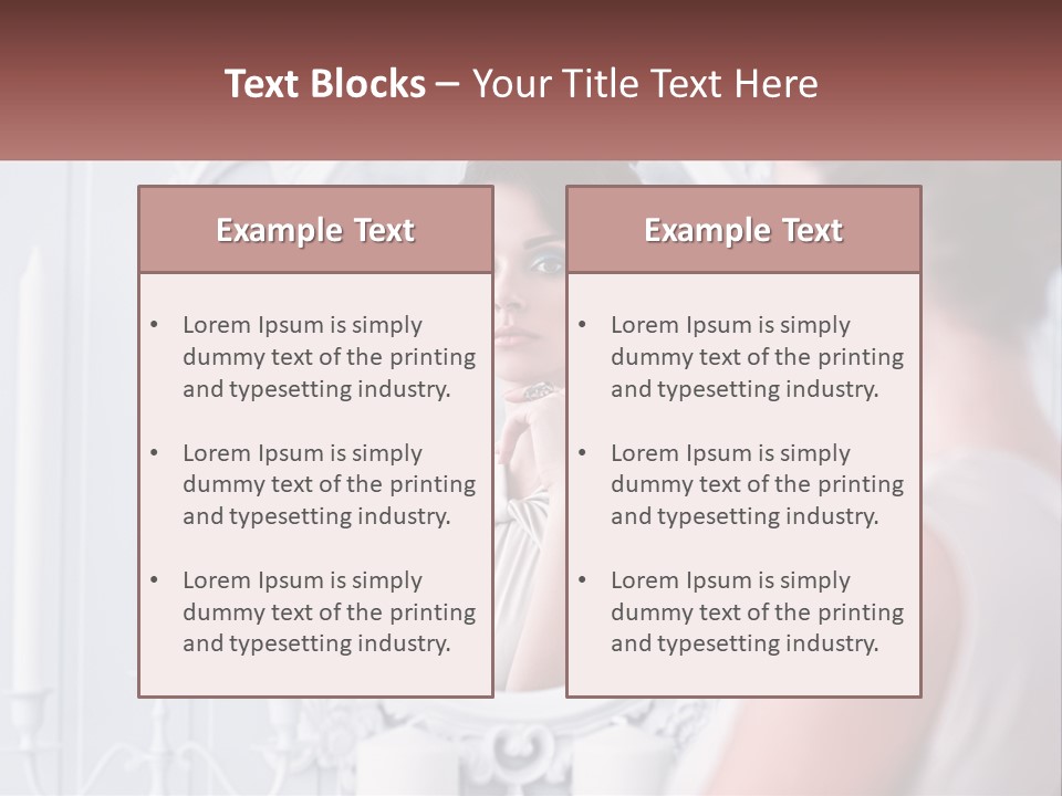 A Woman Looking At Herself In The Mirror PowerPoint Template