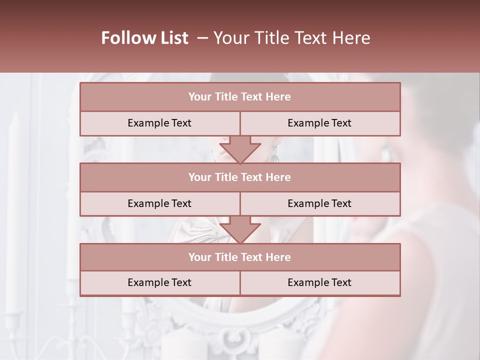 A Woman Looking At Herself In The Mirror PowerPoint Template