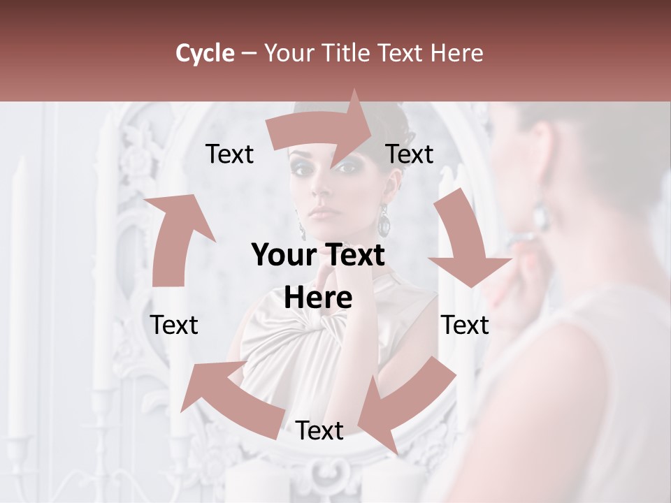 A Woman Looking At Herself In The Mirror PowerPoint Template