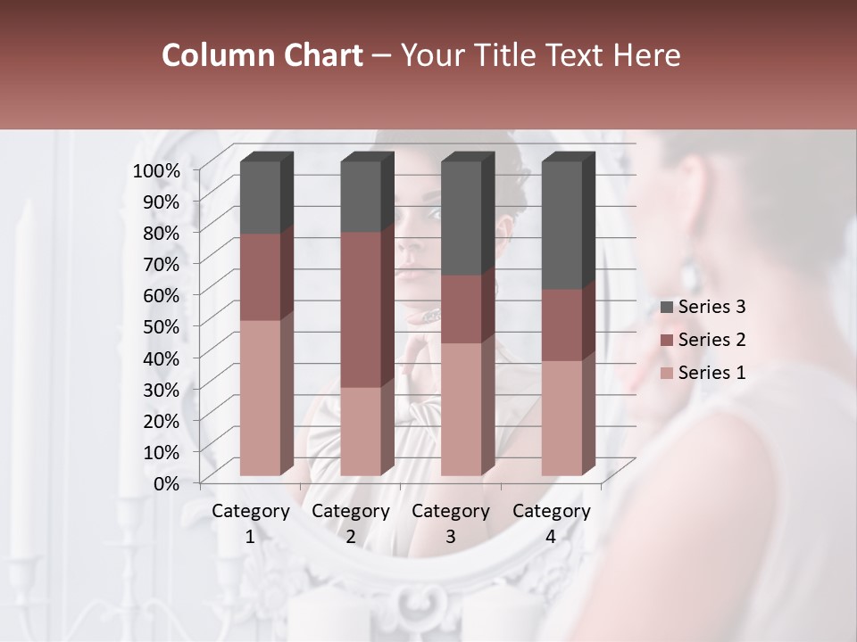 A Woman Looking At Herself In The Mirror PowerPoint Template