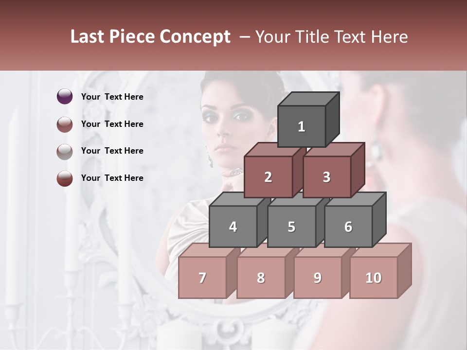 A Woman Looking At Herself In The Mirror PowerPoint Template