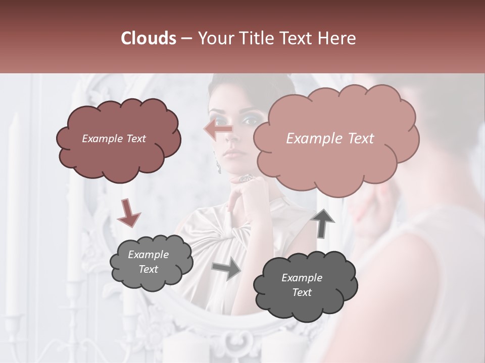 A Woman Looking At Herself In The Mirror PowerPoint Template