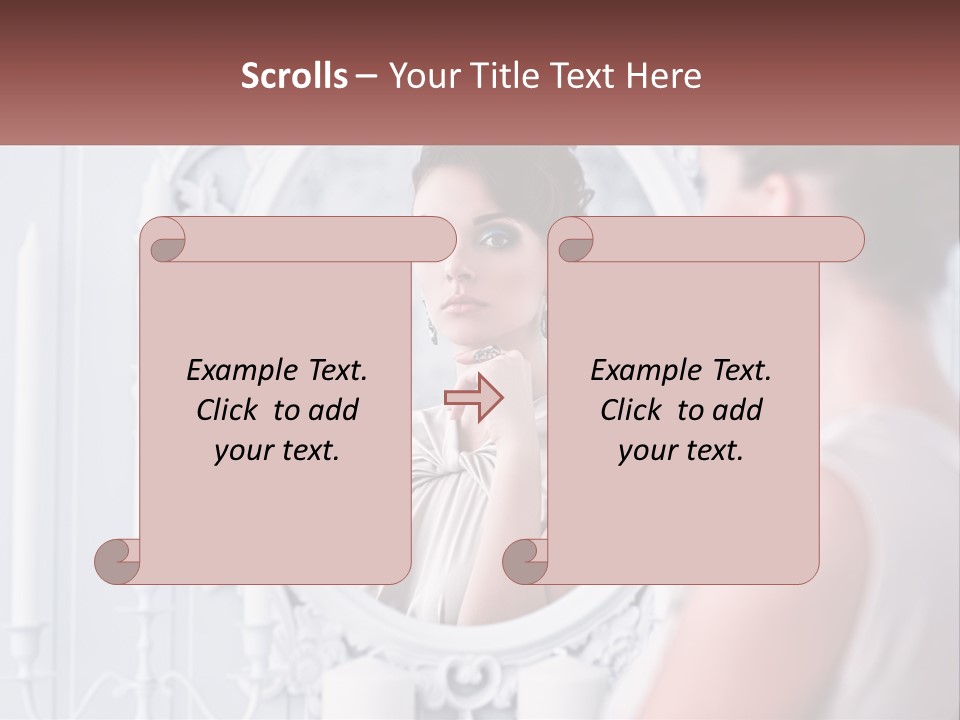 A Woman Looking At Herself In The Mirror PowerPoint Template
